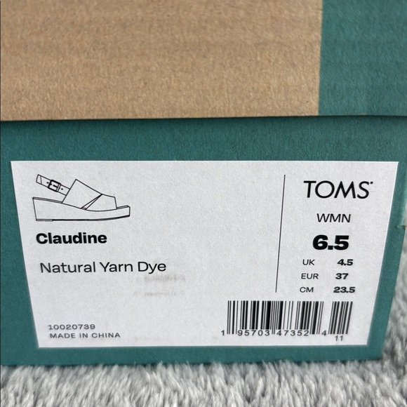 TOMS Claudine Platform Wedge Sandal in Natural size 6.5 NIB - Picture 2 of 7